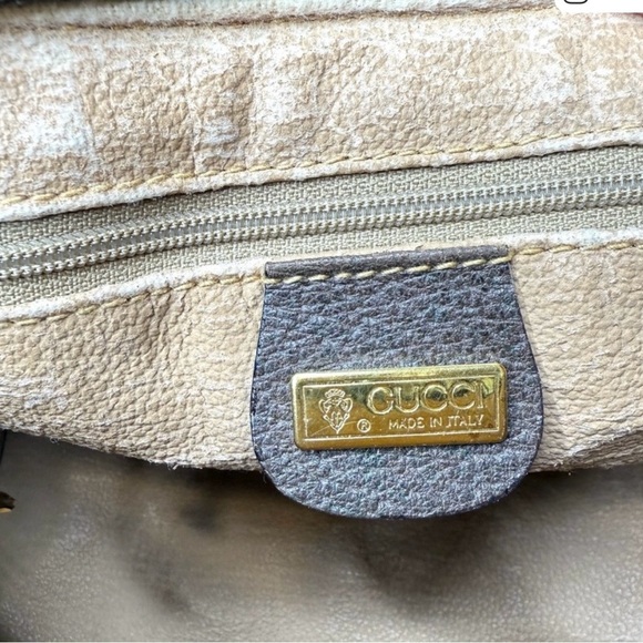 Authentic Vintage Gucci Boston Satchel Bag in Brown and Beige - Picture 14 of 16